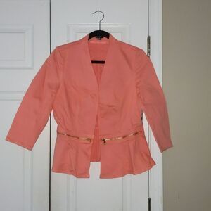 New Directions coral glow jean jacket Sz M NWT